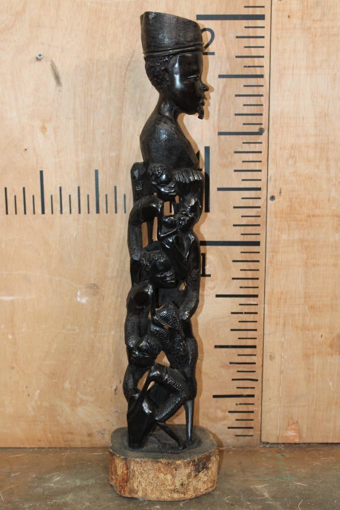 Hand-carved Makonde African "Tree of Life" (Ujamaa) Wood Sculpture from Kenya - 5