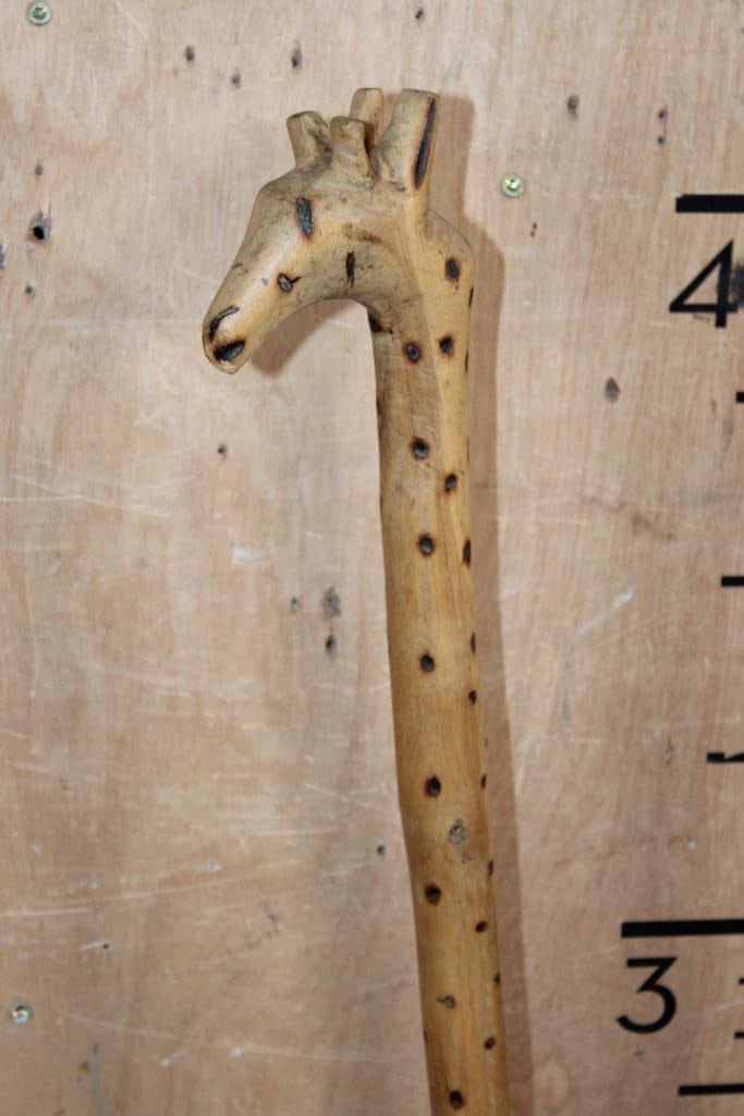 Tall Hand-carved African Wood GIRAFFE Sculpture - 2
