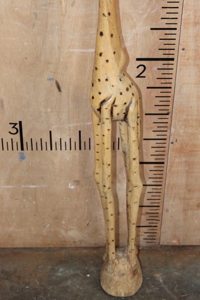 Tall Hand-carved African Wood GIRAFFE Sculpture - 3