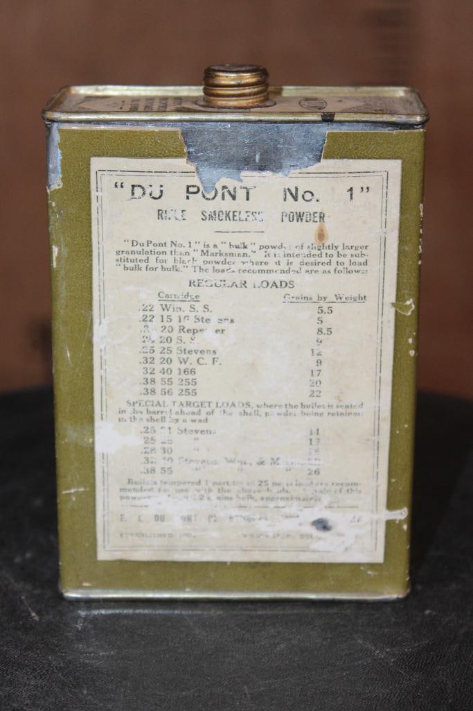 Antique "DuPont No.1" Rifle Smokeless Powder Tin - 2