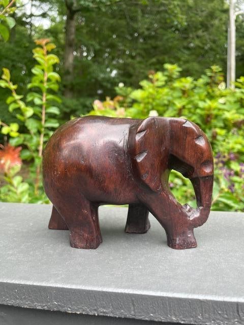 (2) Hand-carved African Animals, an ELEPHANT and a RHINOCEROS - 3