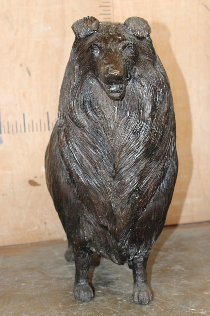 XXL (Near Life-sized) Bronze COLLIE or SHETLAND SHEEPDOG Bronze Sculpture - 3
