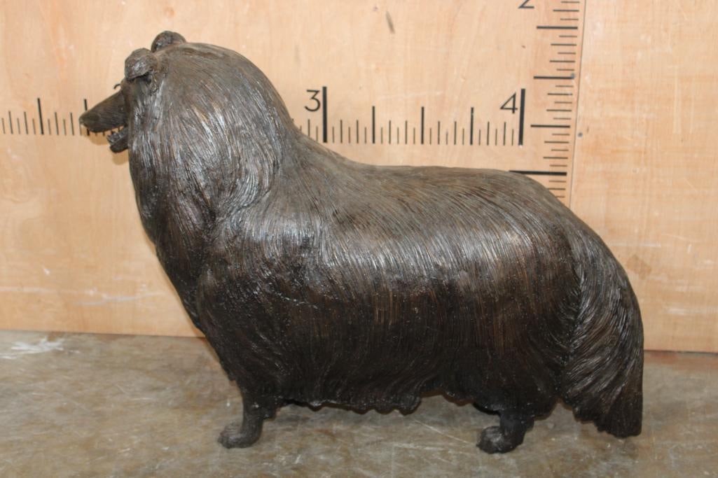XXL (Near Life-sized) Bronze COLLIE or SHETLAND SHEEPDOG Bronze Sculpture - 4
