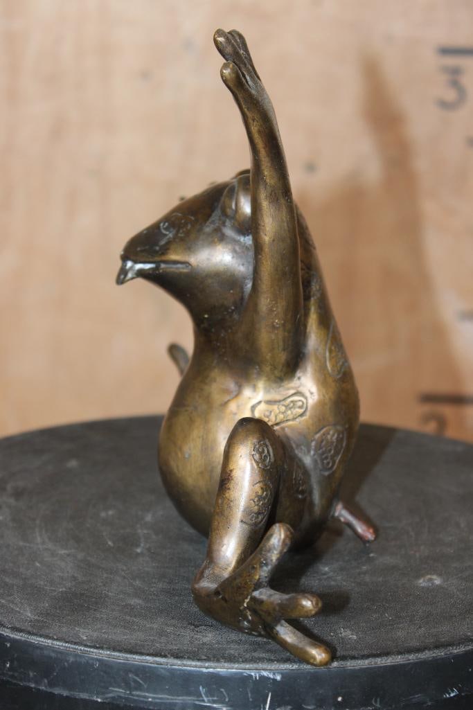 Small Bronze FROG Fountain Sculpture - 3