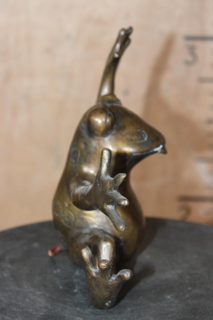 Small Bronze FROG Fountain Sculpture - 4