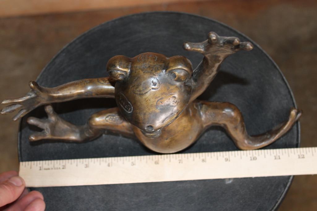 Small Bronze FROG Fountain Sculpture - 5