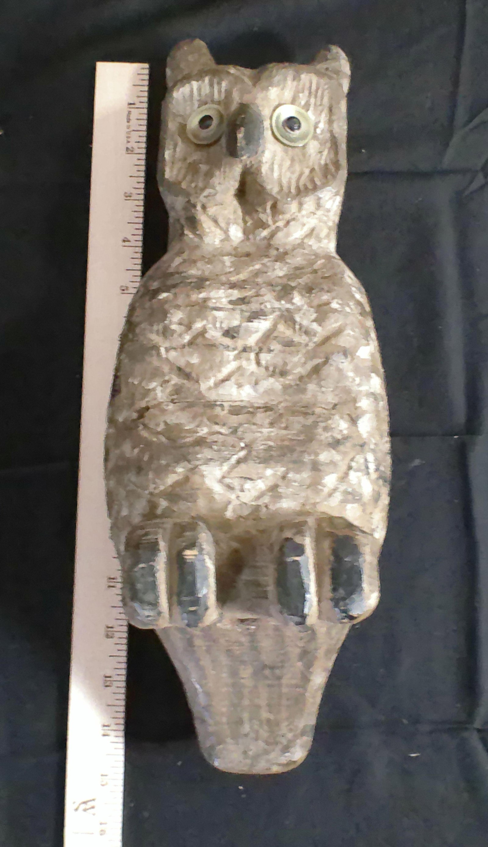 (3) Hand-carved Wood WILDLIFE Sculptures, a PHEASANT, OWL, and TROUT - 2
