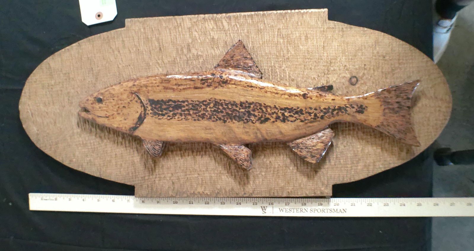 (3) Hand-carved Wood WILDLIFE Sculptures, a PHEASANT, OWL, and TROUT - 3