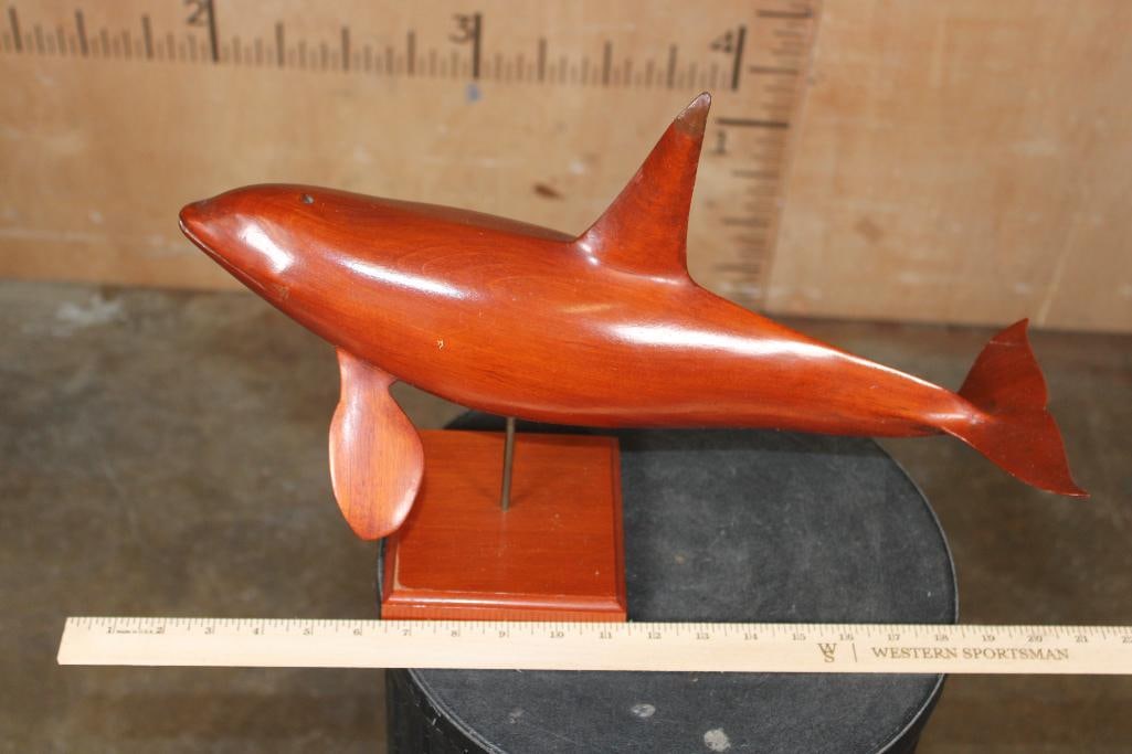 Hand-carved Wood ORCA or KILLER WHALE Sculpture No. #4 by Walt Jacobsen - 2