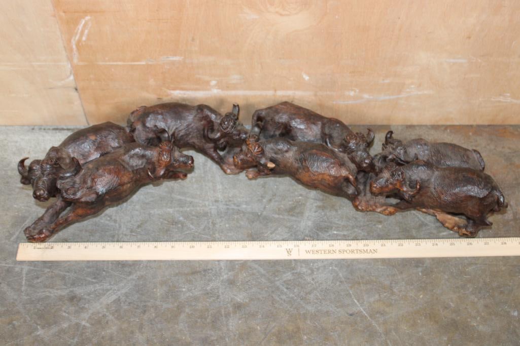 Hand-carved Leadwood CAPE BUFFALO Sculpture from Africa - 2