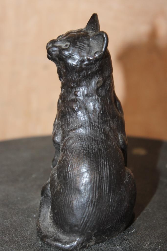 Small Sitting CAT Bronze Sculpture - 2