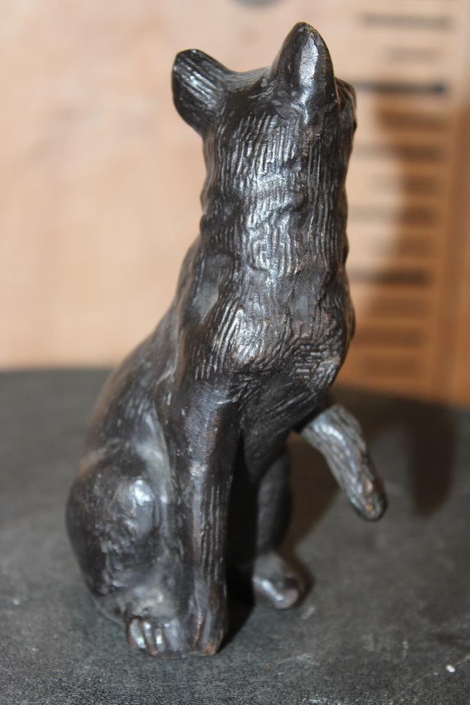 Small Sitting CAT Bronze Sculpture - 3