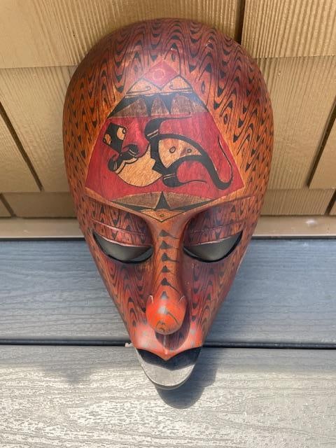 Hand-carved Wood Indonesian TRIBAL MASK - 3