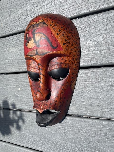Hand-carved Wood Indonesian TRIBAL MASK - 4