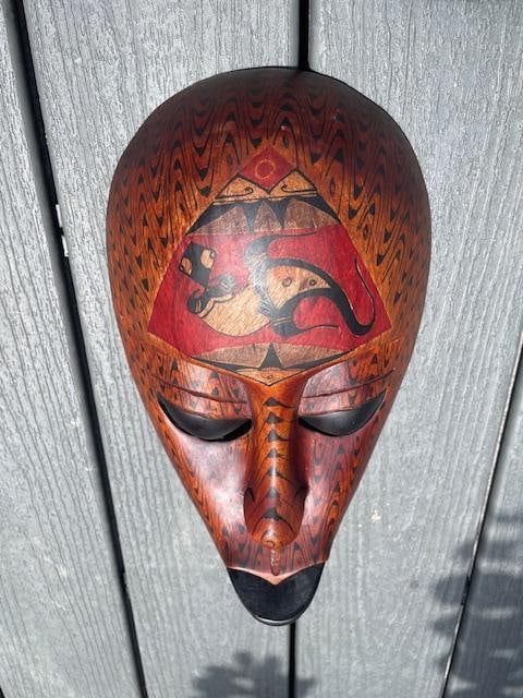 Hand-carved Wood Indonesian TRIBAL MASK - 5