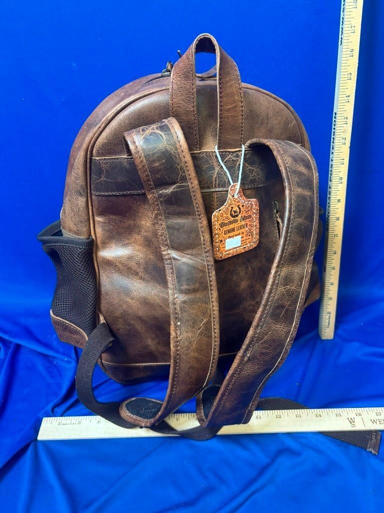 *Brand New* "4 Aces" Tooled Leather BACKPACK - 2