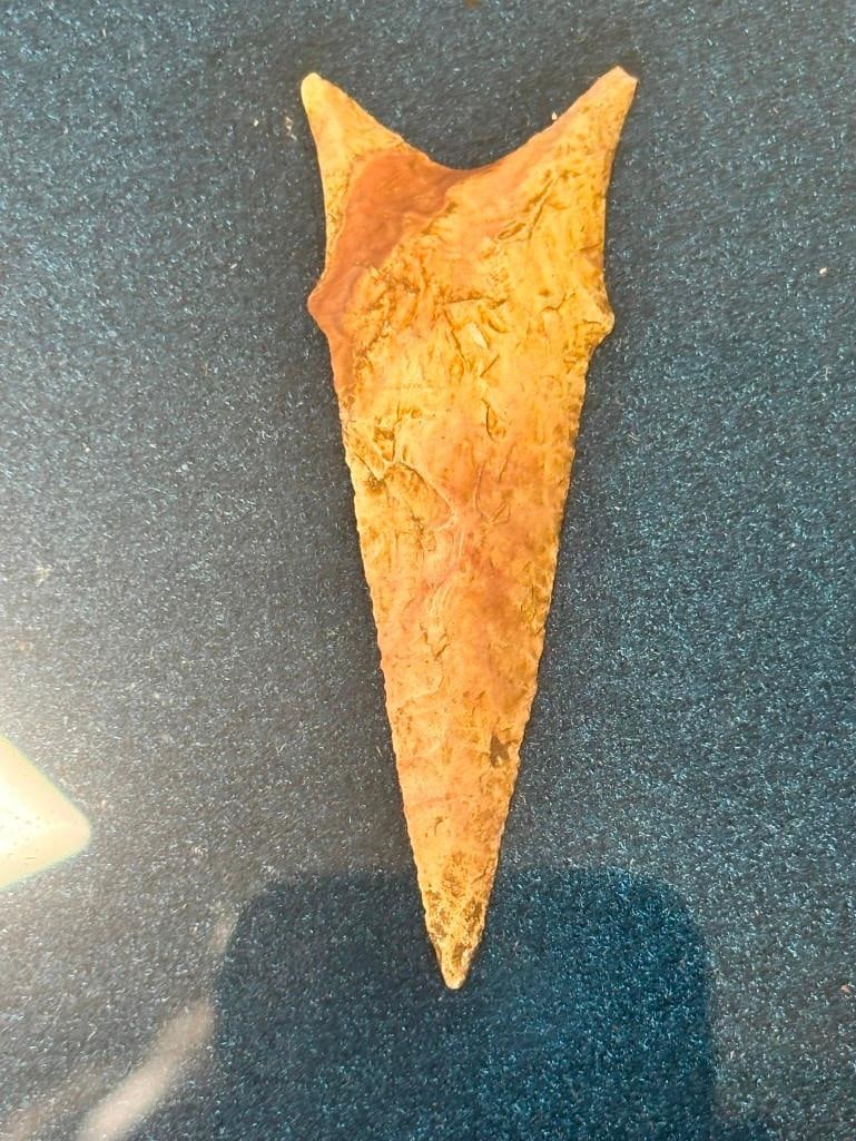 (8) Native American ARROWHEADS in an Octagonal Frame including Incredible Flint Pieces - 4