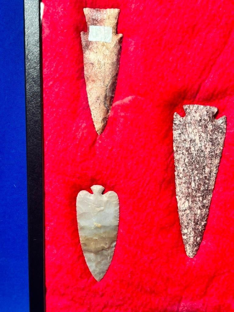 (6) Native American ARROWHEADS in a Display Frame - 3