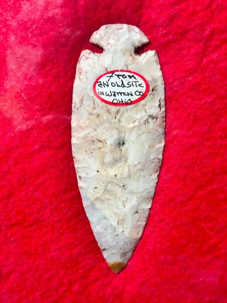 (9) Native American ARROWHEADS or Projectile Points in a Display Case - 3