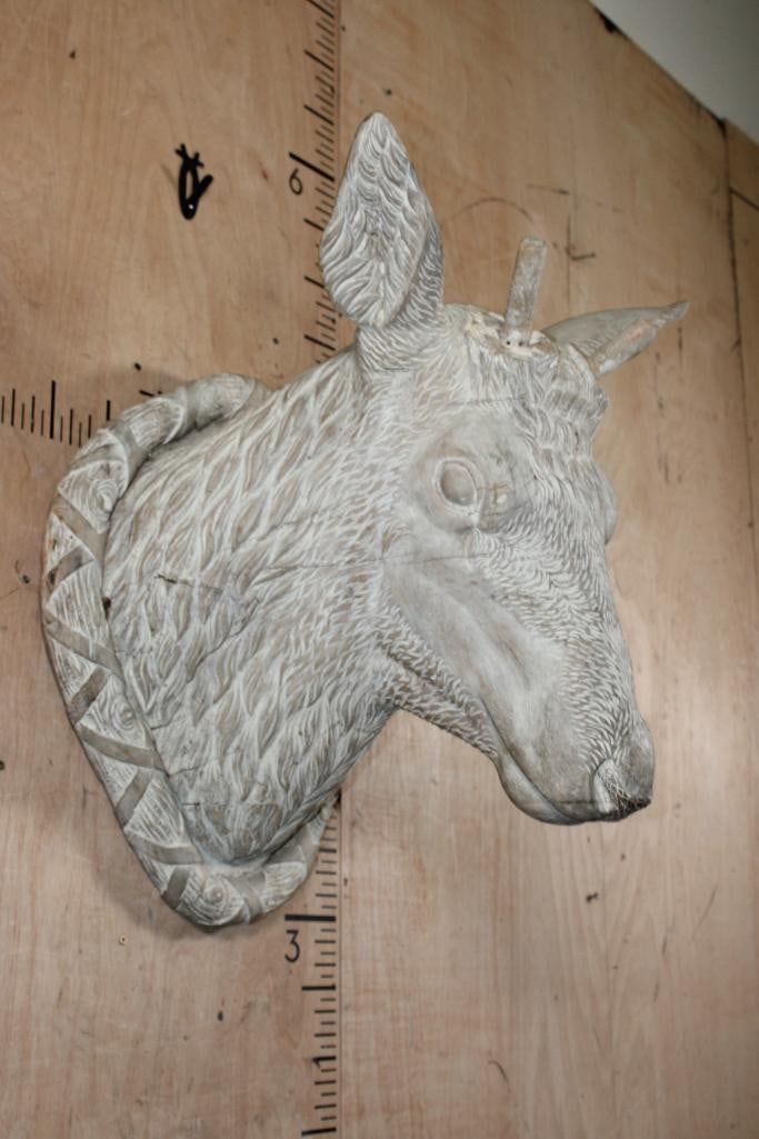 Hand-carved Wooden STAG or ELK Sculpture with Pegs for Horns (No Horns) - 2