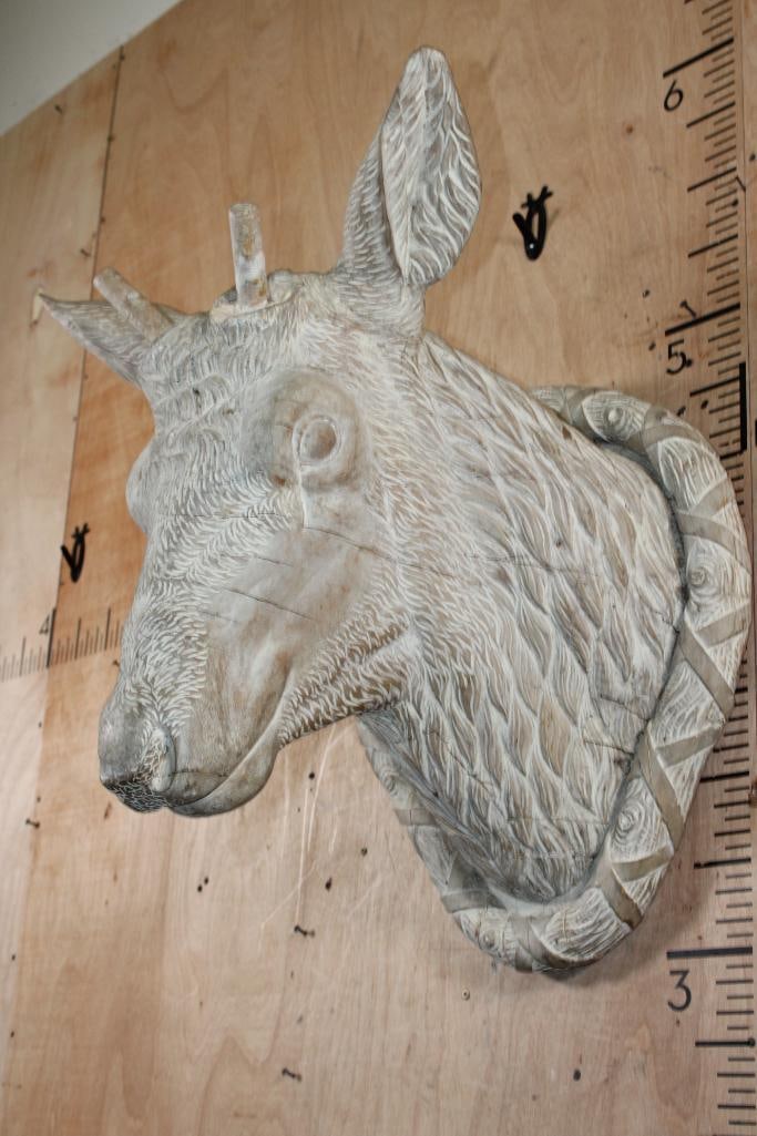 Hand-carved Wooden STAG or ELK Sculpture with Pegs for Horns (No Horns) - 3