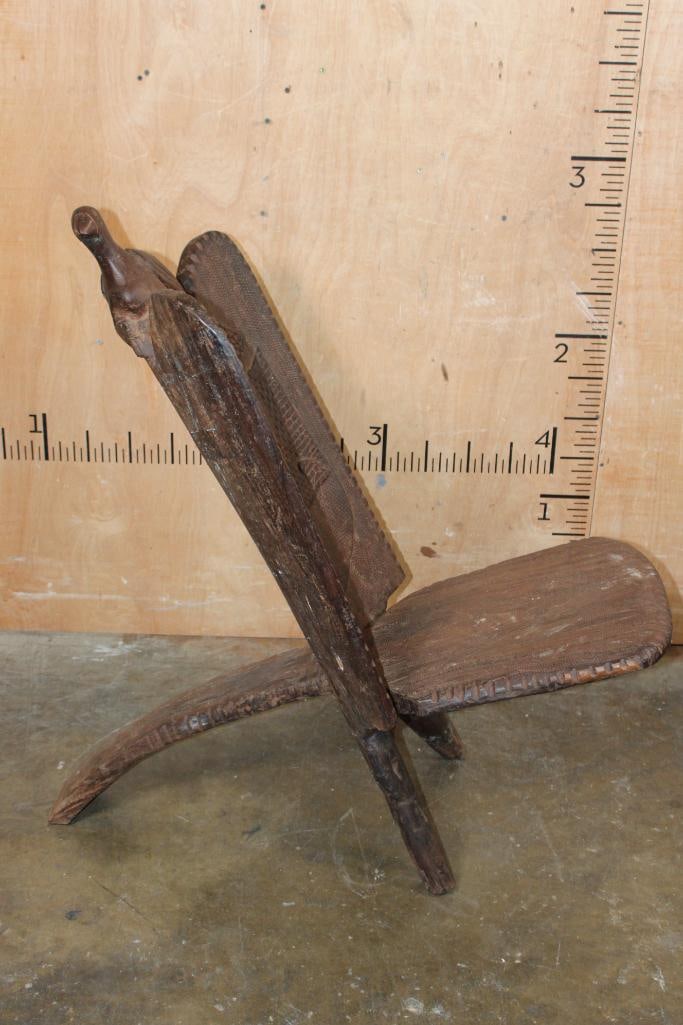 Heavy 2 Piece Carved African Leadwood CHAIR with Carvings - 3