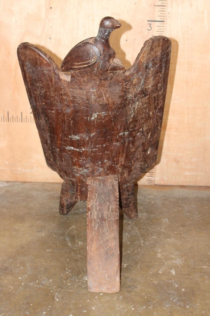 Heavy 2 Piece Carved African Leadwood CHAIR with Carvings - 4