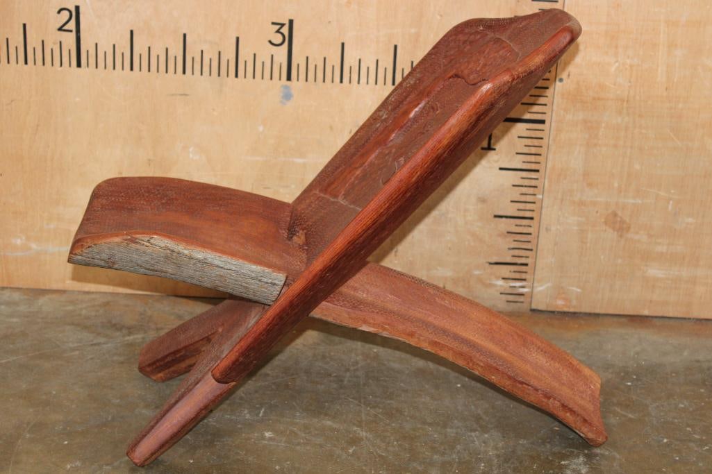 Hand-carved 2-Piece African Wood Children's CHAIR - 6