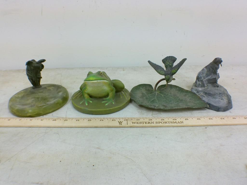 (4) ASHTRAYS and (2) Decorative Figures - 2