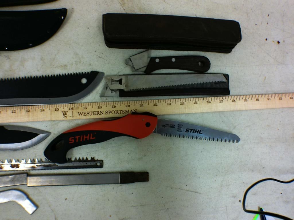 (3) Bone SAWS and (3) Fixed Blade KNIVES - 4