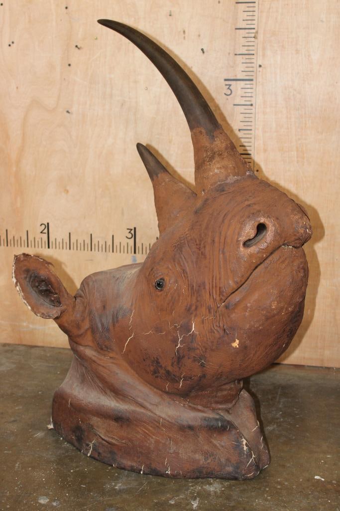 *TEXAS RESIDENTS ONLY* *Real Skin, Real Horn* BLACK RHINOCEROS Shoulder Mount (1 of 10)
