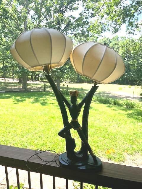 1954 Colonial Art Creations Inc. African Style LAMP signed by "S. Nardi" (1 of 8)