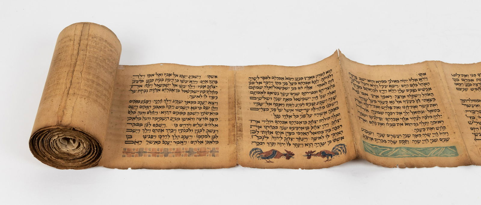 A Unique Manuscript: Tikkun Leil Shavuot Scroll, 8 meters long. Eastern (Yemenite?) writing, 18th C. (1 of 4)