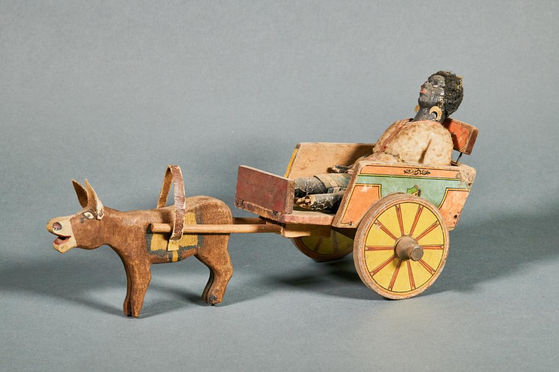 Toy Donkey Cart and Doll 19th C. (1 of 2)
