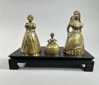 Set of Three Figural Brass Lady Bells