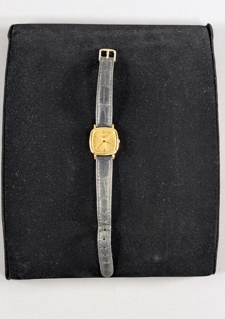 Longine 18kt Watch: Ladies Longines Watch crafted in 18kt gold; untested for functionality