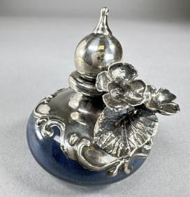 Art Nouveau Style Silver Overlay Perfume Bottle