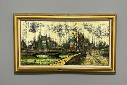 Enzo Linca Mid-Century Modern Cityscape Painting