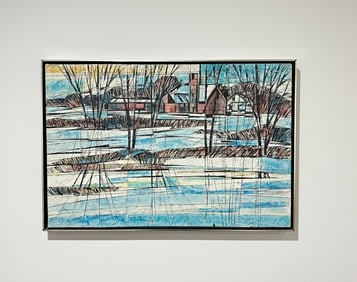 Mid-Century Winter Landscape Painting