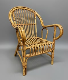Vintage MCM Rattan Armchair