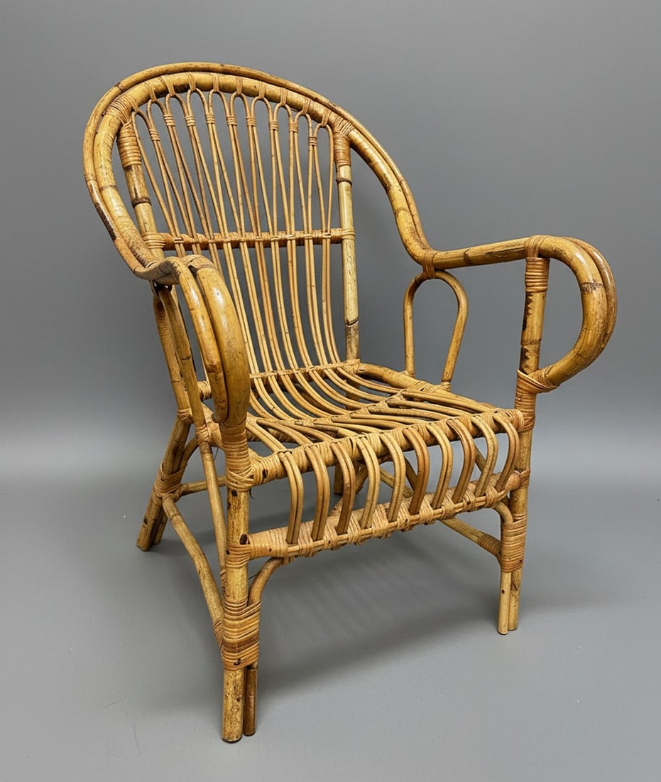 Vintage MCM Rattan Armchair (1 of 2)