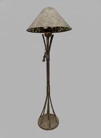 Rustic Metal Floor Lamp with Tapered Shade