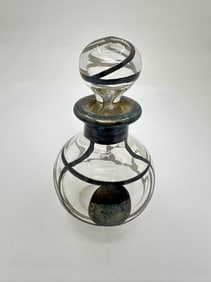 Perfume Bottle Silver Overlay