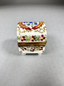 Limoge Trinket Box Hand-Painted Floral design