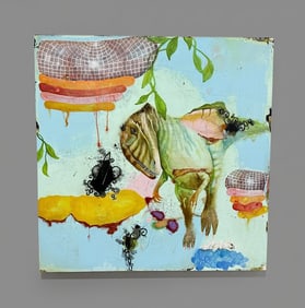 Wendy Wagner "I Hope I'm Dreaming" Surreal Dino Art