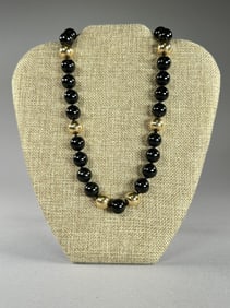 Gump's Onyx Bead Necklace