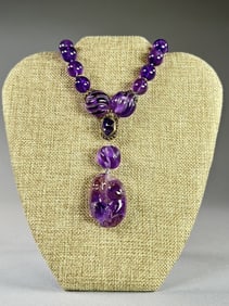 Carved Amethyst Necklace