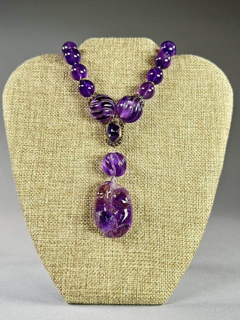 Carved Amethyst Necklace (1 of 5)