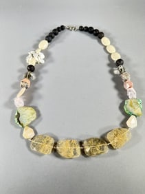 Contemporary Multi Stone Statement Necklace