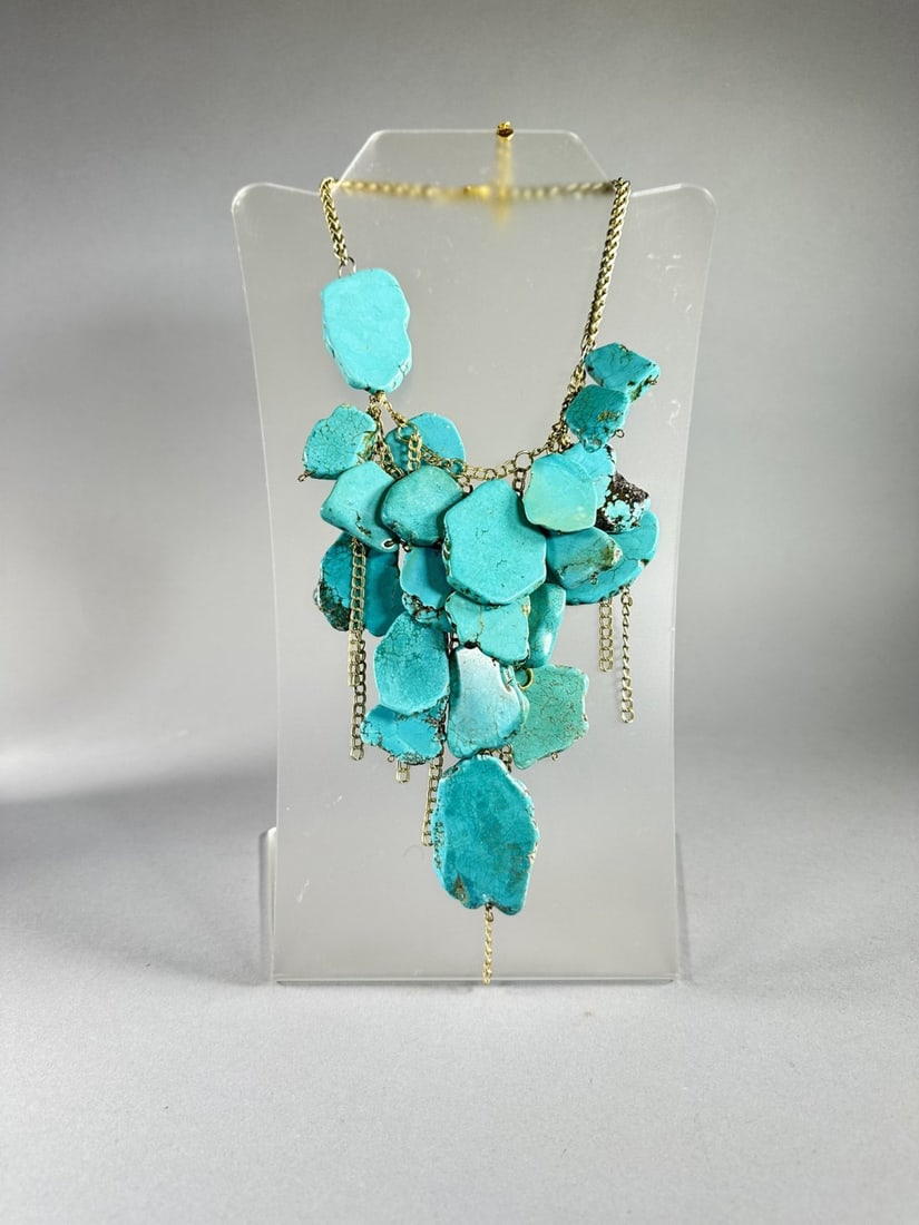 Statement Turquoise Slab Necklace (1 of 3)